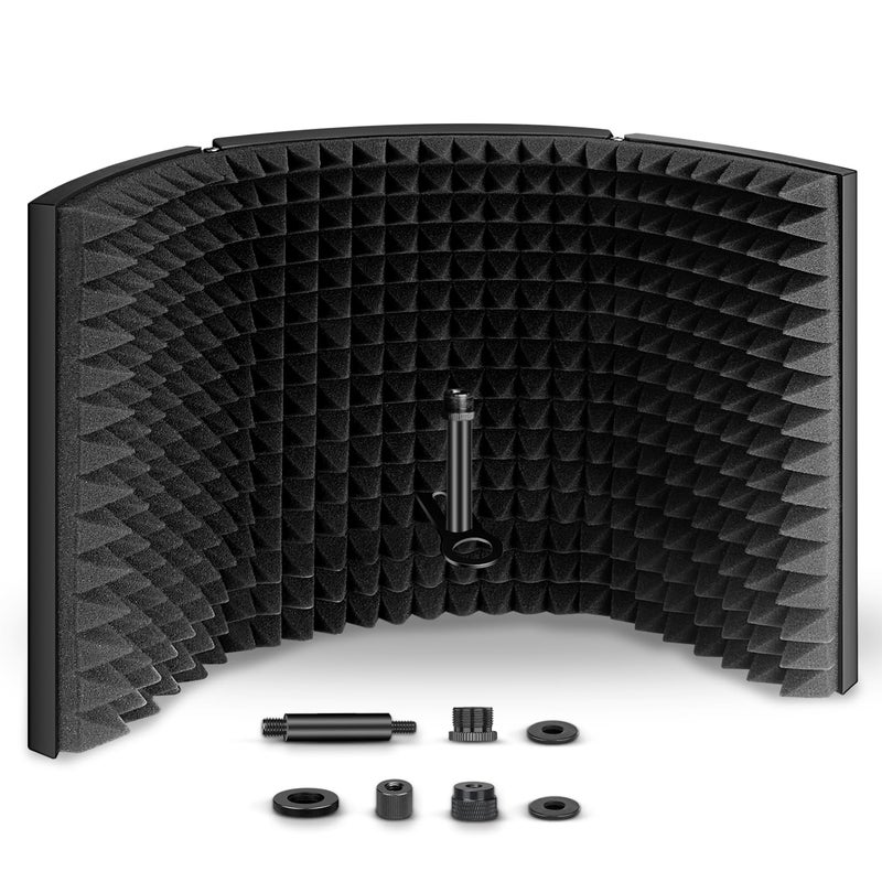 Aokeo Professional Studio Recording Microphone Isolation Shield,Suitable for Blue Yeti and Any Condenser Microphone Recording Equipmentï¼ˆAO-403ï¼‰ - Image 1